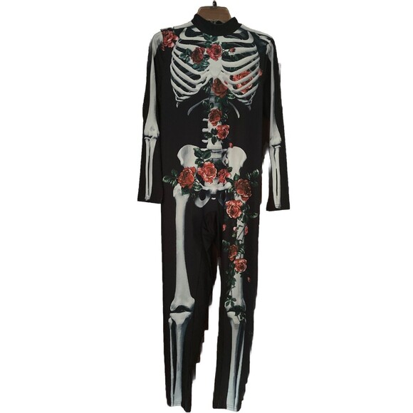 Unbranded Other - New Unisex 3D Halloween Cosplay Costumes Jumpsuit Skeleton Bone Bodysuit L - XL
